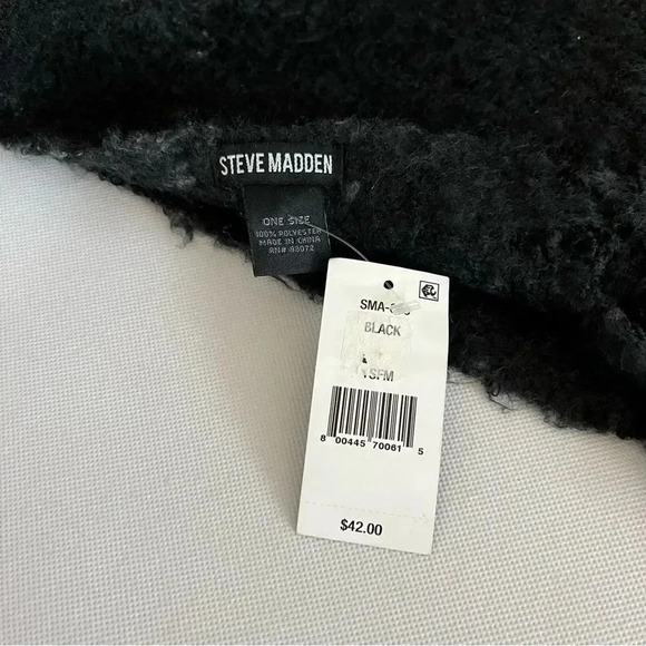 Steve Madden Tie Dyed Scarf Fringe  Super Soft Long Scarf Black Gray Fleece - Picture 3 of 6